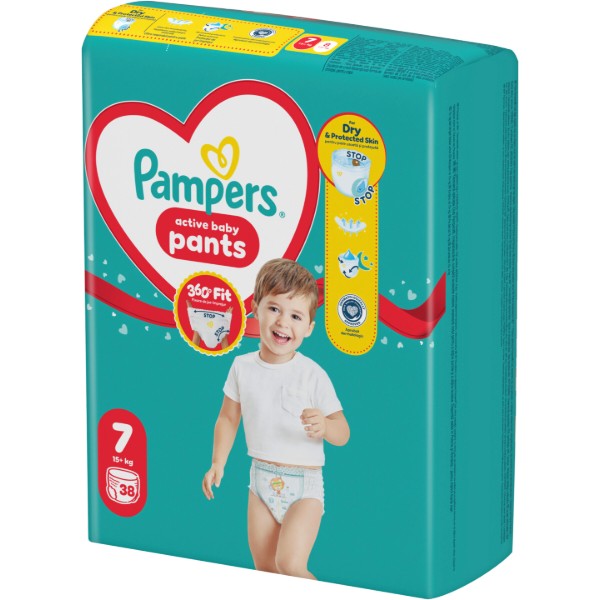 Фото - Одноразові підгузки-трусики Pampers Active Baby Pants Розмір 7 (15+ кг) 38 шт. (80815111)